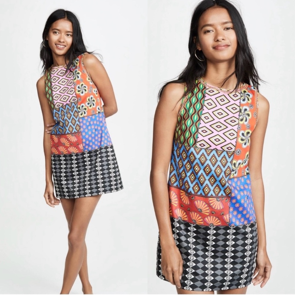NWT Alice+Olivia X Carla Krakendonk Clyde Patch Work
Shift Dress. Pit to pit 15